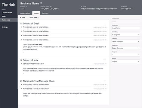 The Hub (tentative) Application Screen